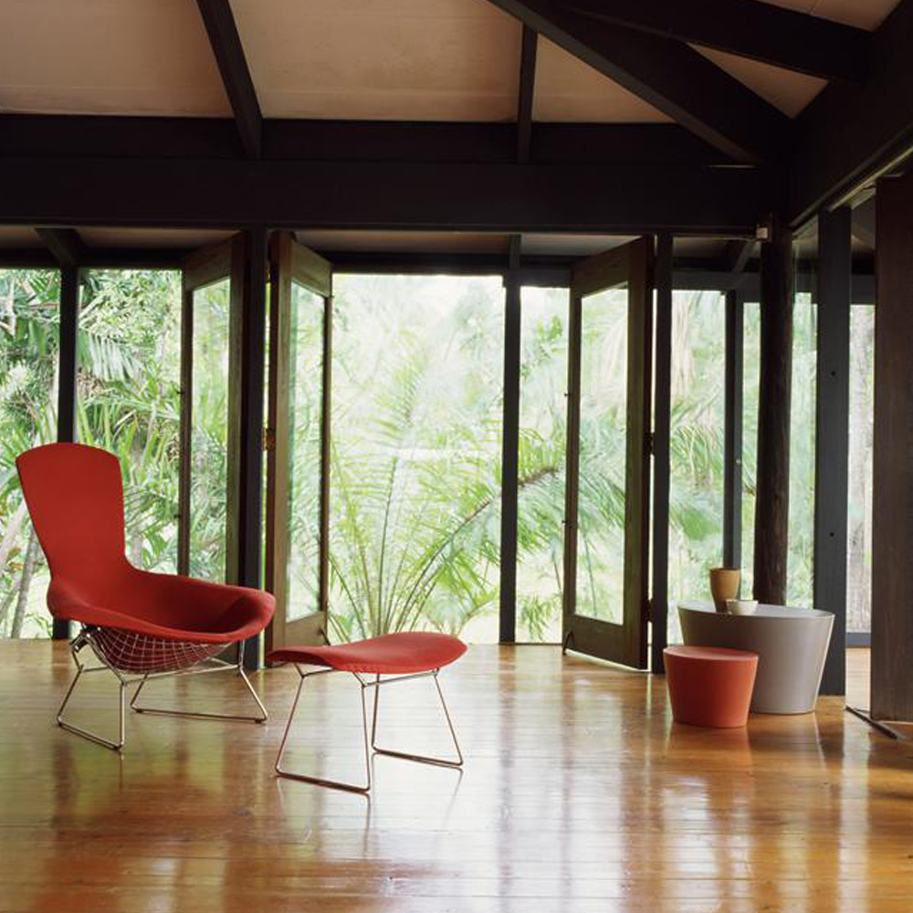 Bertoia Highback Armchair mit Ottoman