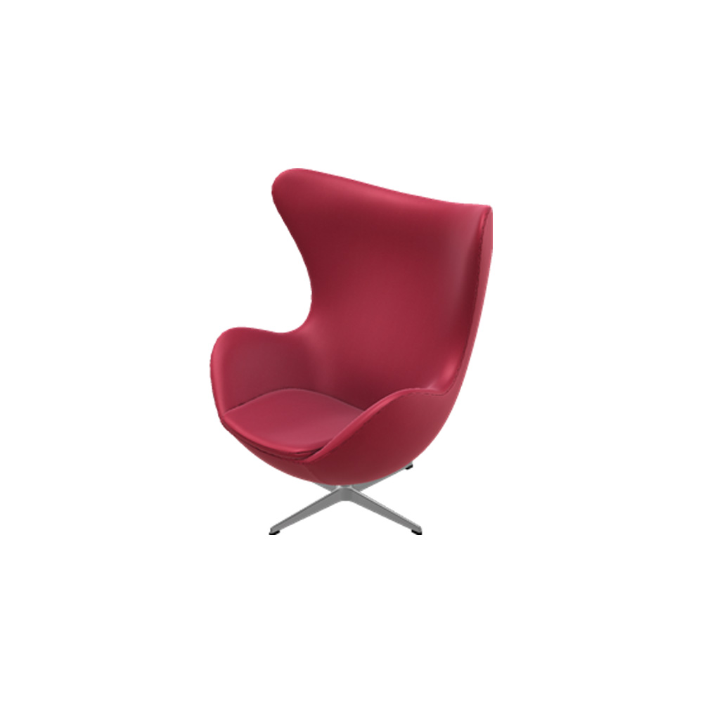 FritzHansen-Ei-Leder-Classic-tiefrot-ohne-fusshocker Sessel Das Ei