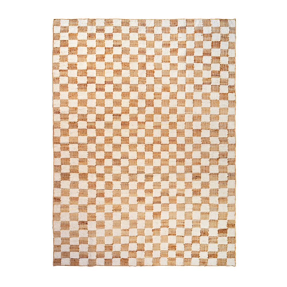 Check Wool Jute Rug
