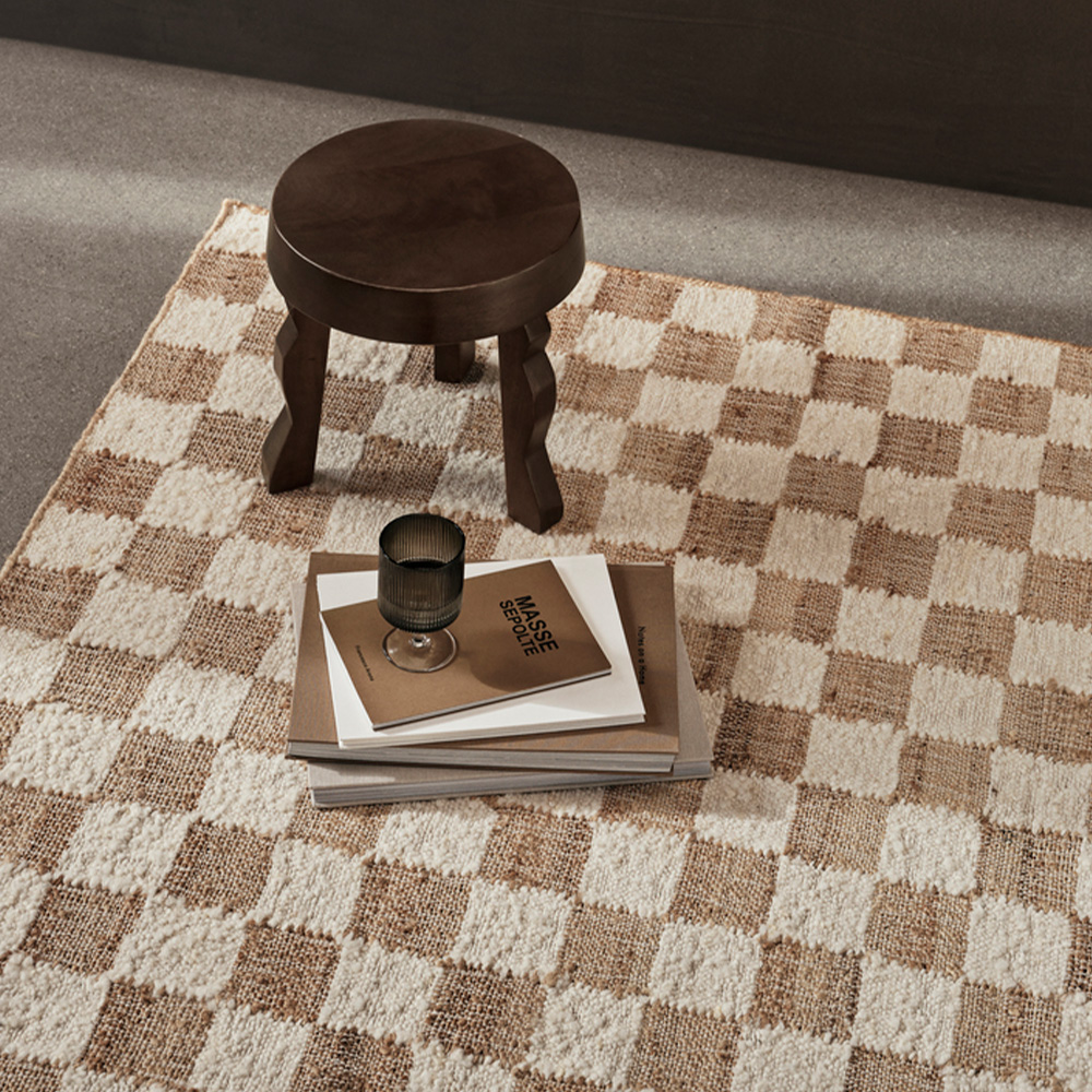 Check Wool Jute Runner