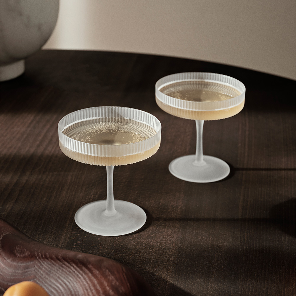 Ripple Frosted Champagne Saucers 2er Set