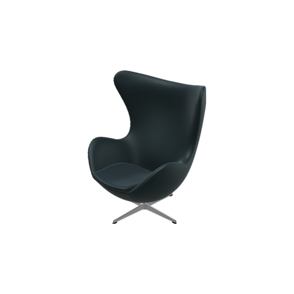 FritzHansen-Ei-Leder-Classic-schwarz-ohne-fusshocker Sessel Das Ei