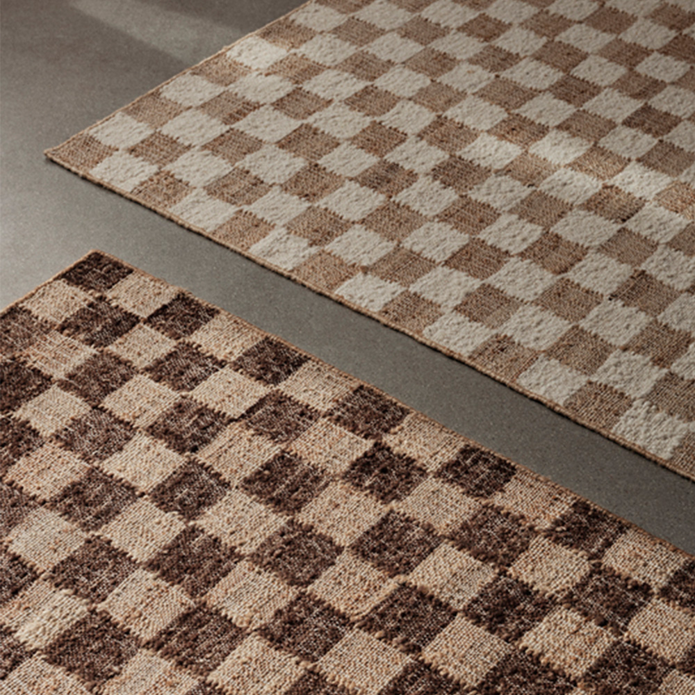 Check Wool Jute Runner