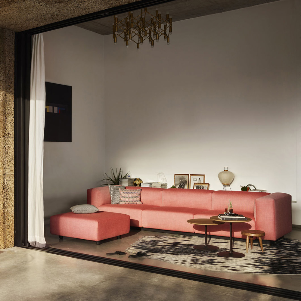 Soft Modular - Dreisitzer mit Chaise Longue