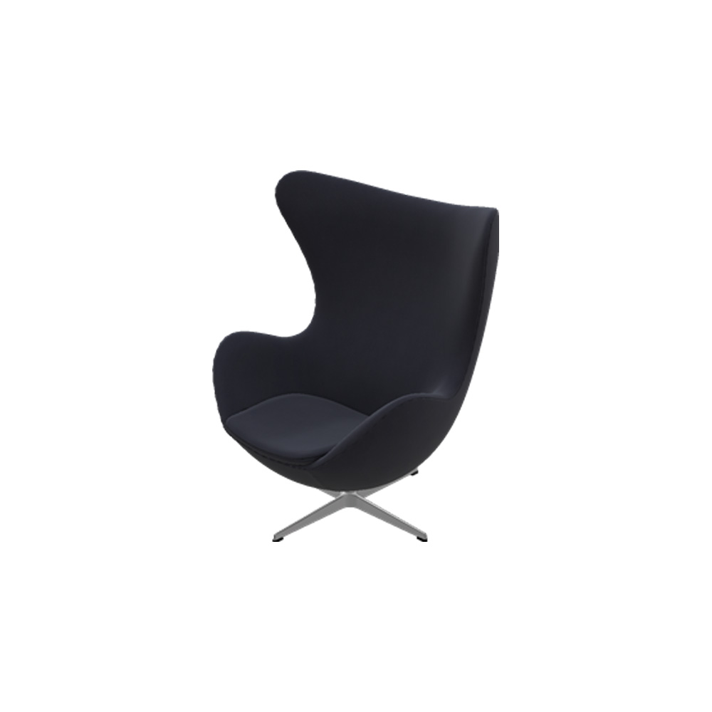 FritzHansen-Ei-Stoff-Tonus-schwarz-ohne-fusshocker Sessel Das Ei