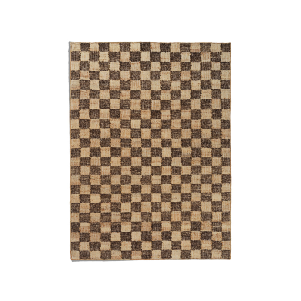 Check Wool Jute Rug