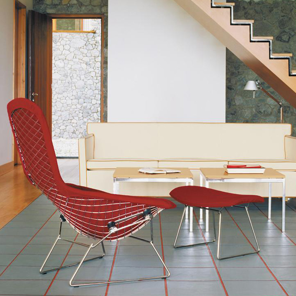 Bertoia Highback Armchair mit Ottoman