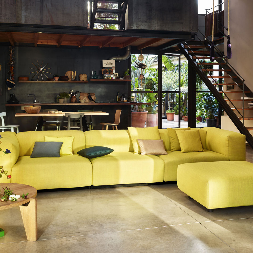 Soft Modular - Dreisitzer mit Chaise Longue